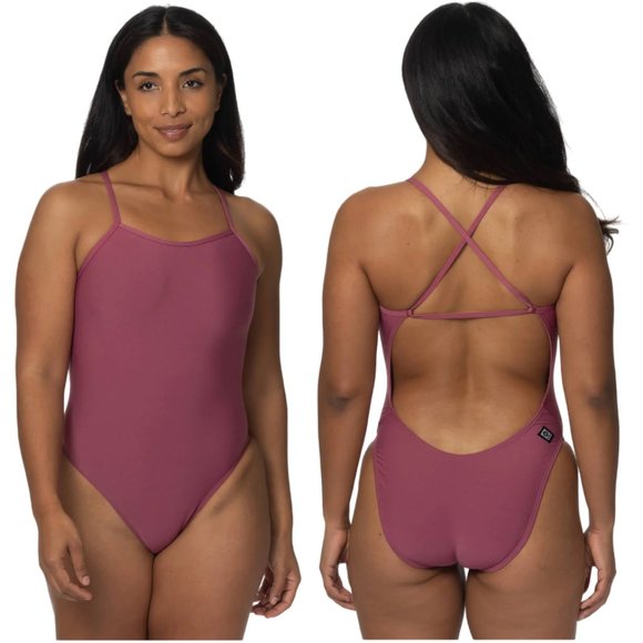Jolyn Clothing Other - Jolyn Brandon 2 Onesie Recycled Foreverever Swimsuit in Plum 26/XS